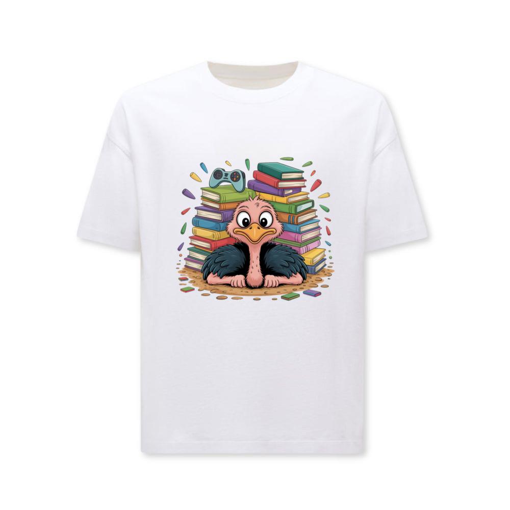 Book Lover Ostrich Surrounded By Reading Books T-Shirts