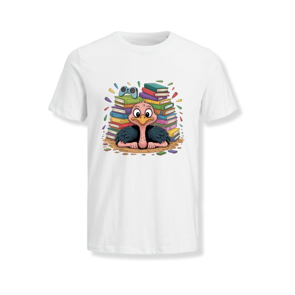 Book Lover Ostrich Surrounded By Reading Books T-Shirts