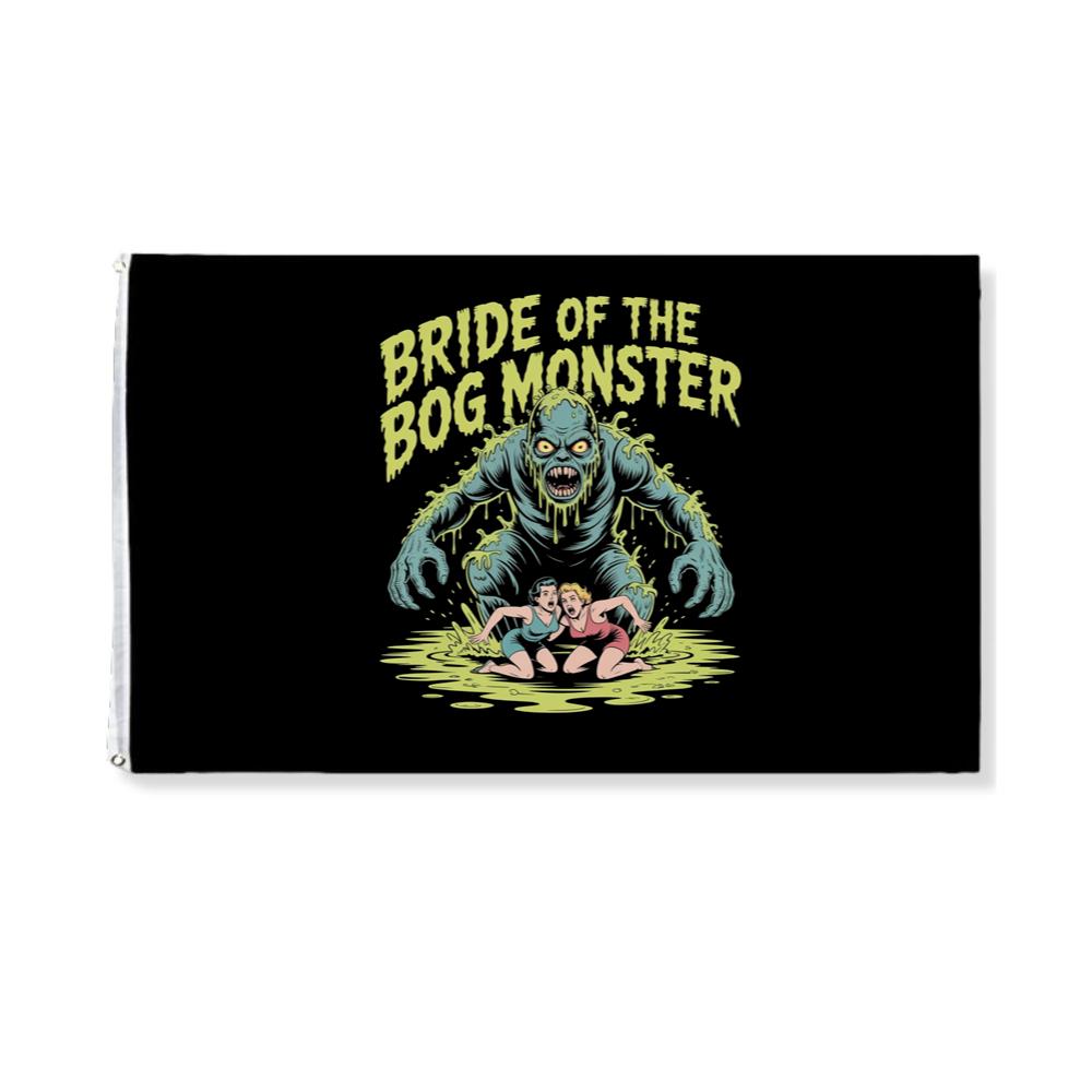 Bride of the Bog Monster Horror Retro Graphic Flag