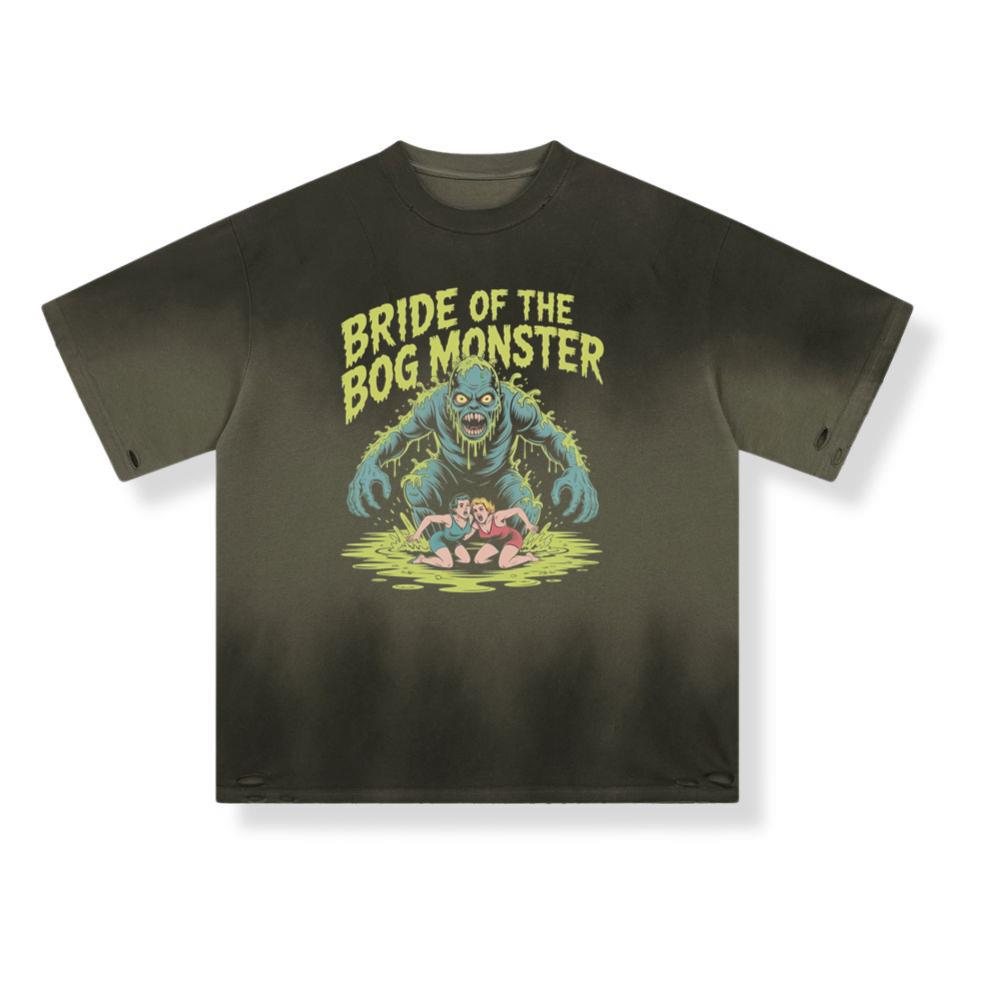 Bride of the Bog Monster Horror Retro Graphic T-Shirt - Image 2