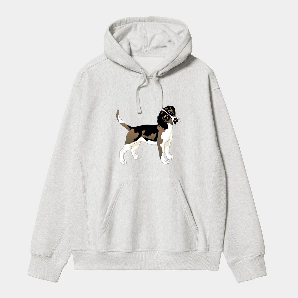 Brown White Cartoon Beagle Dog Hoodie