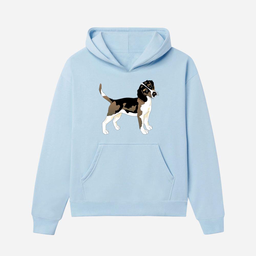 Brown White Cartoon Beagle Dog Hoodies