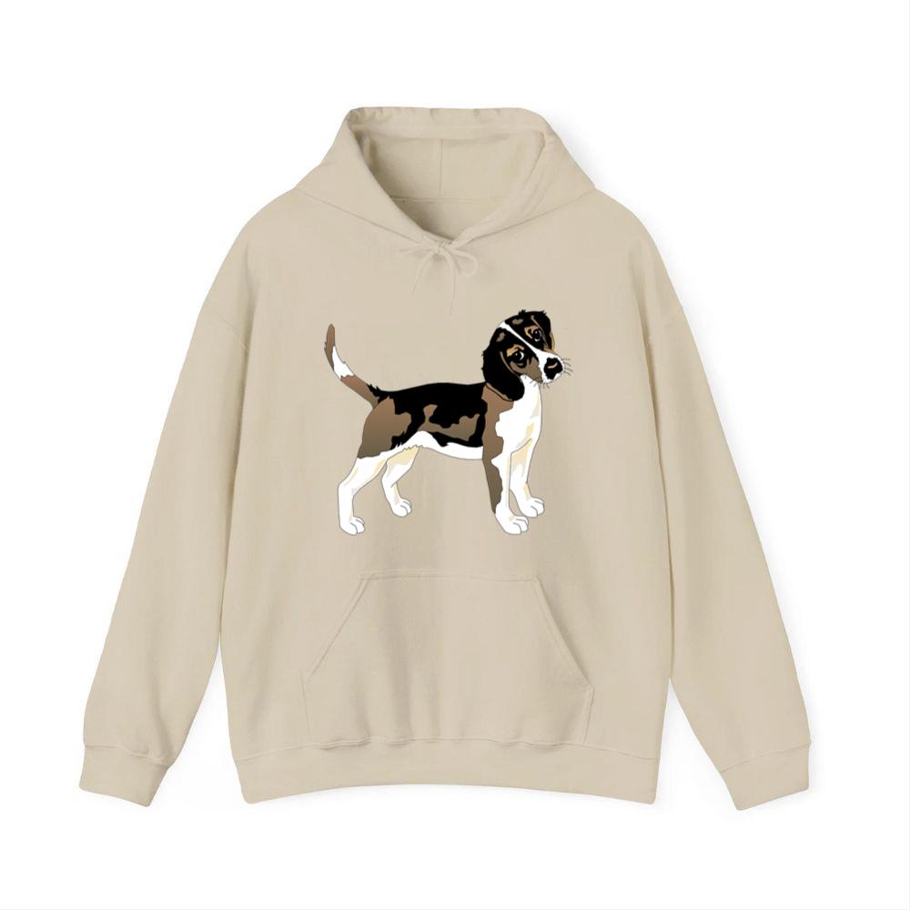 Brown White Cartoon Beagle Dog Hoodies