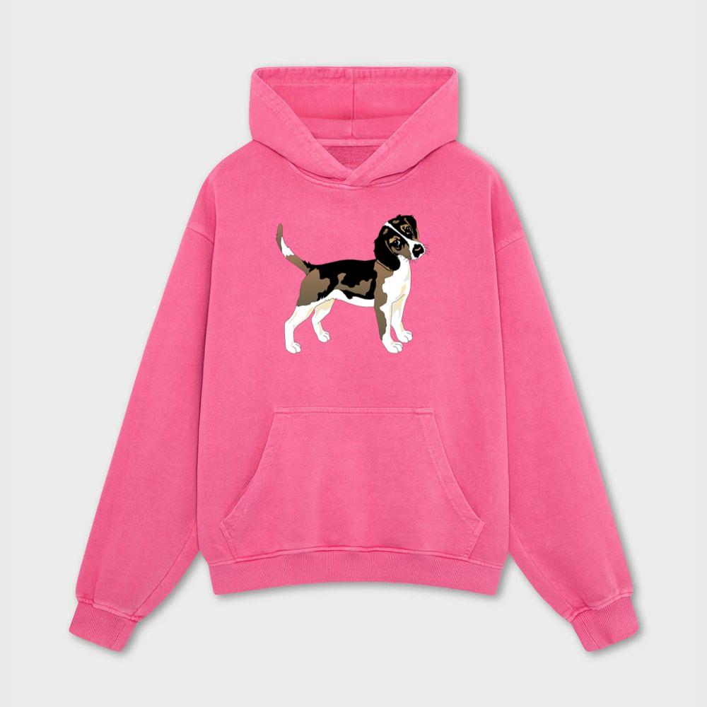 Brown White Cartoon Beagle Dog Hoodies