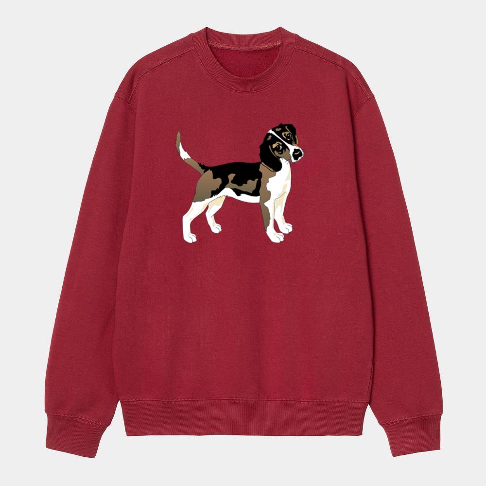 Brown White Cartoon Beagle Dog Sweatshirt