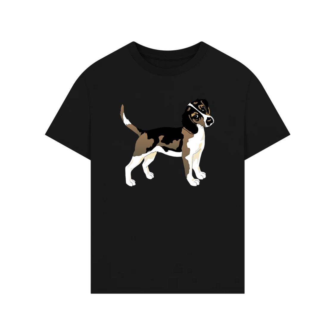Brown White Cartoon Beagle Dog T-Shirt