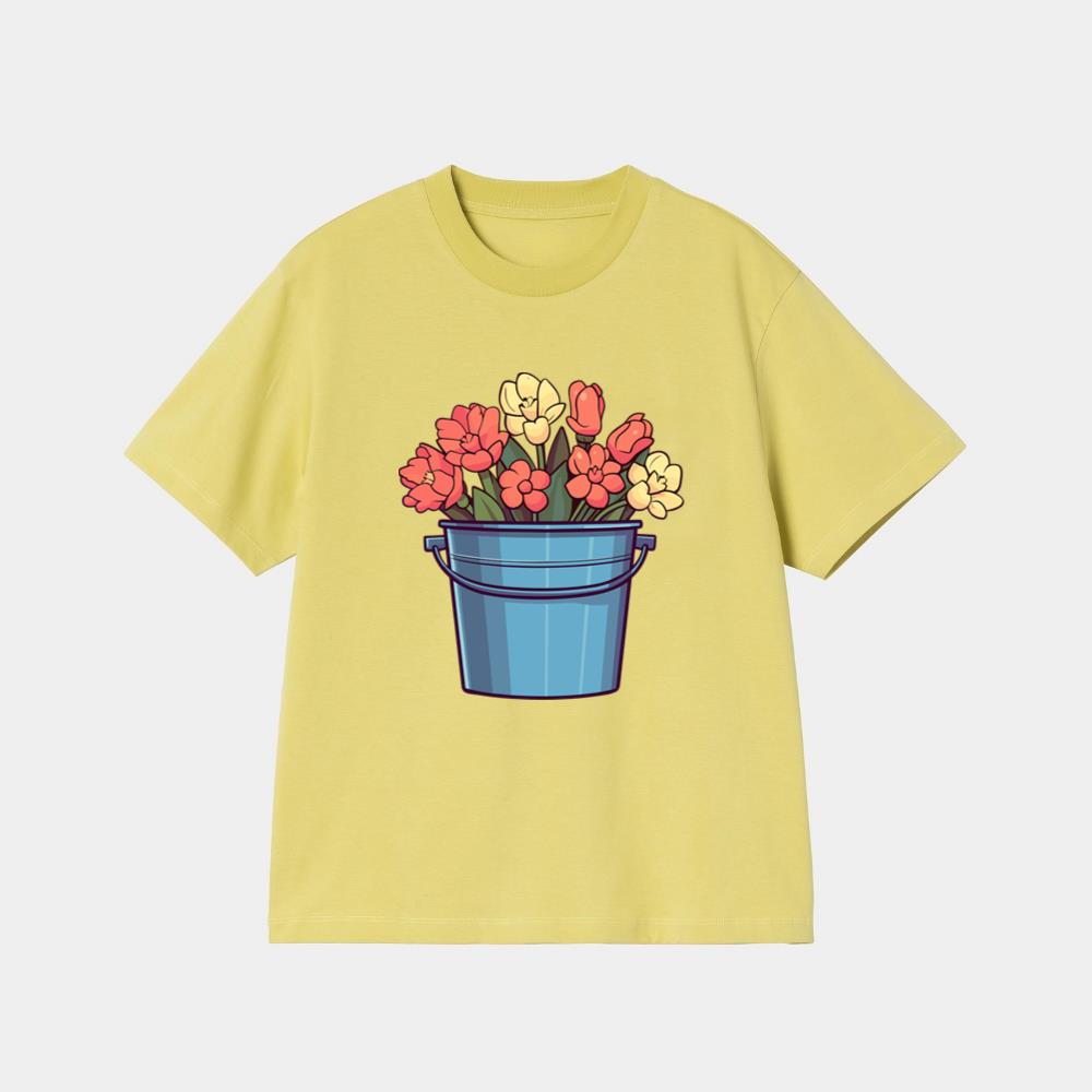 Bucket Full Of Flowers T-Shirt - Image 3