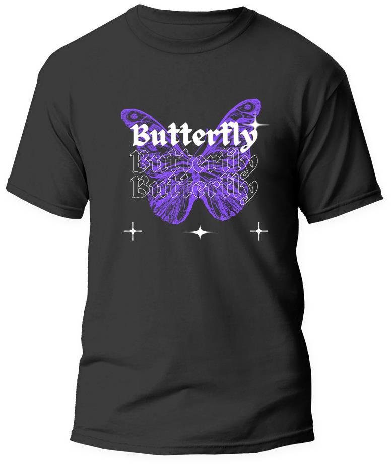 Butterfly Calligraphy Women Cool Caligraphy T-Shirt