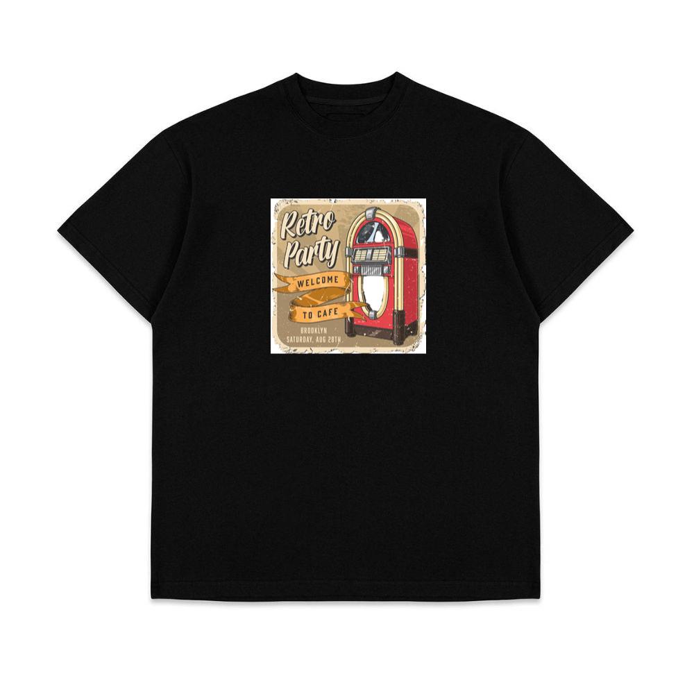 Cafe Invitation with Retro Jukebox and Banner T-Shirts