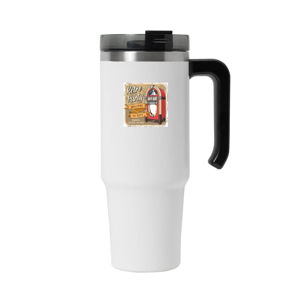 Cafe Invitation with Retro Jukebox and Banner Tumbler