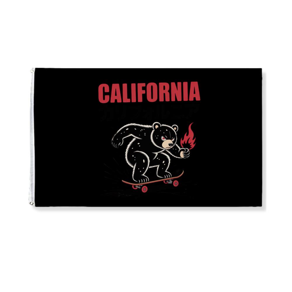 California Retro Horse Rider Japanese Style Design Flat