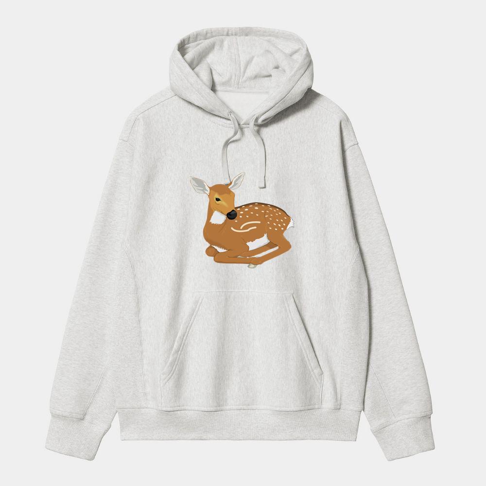 Calm Deer in Resting Pose Hoodie