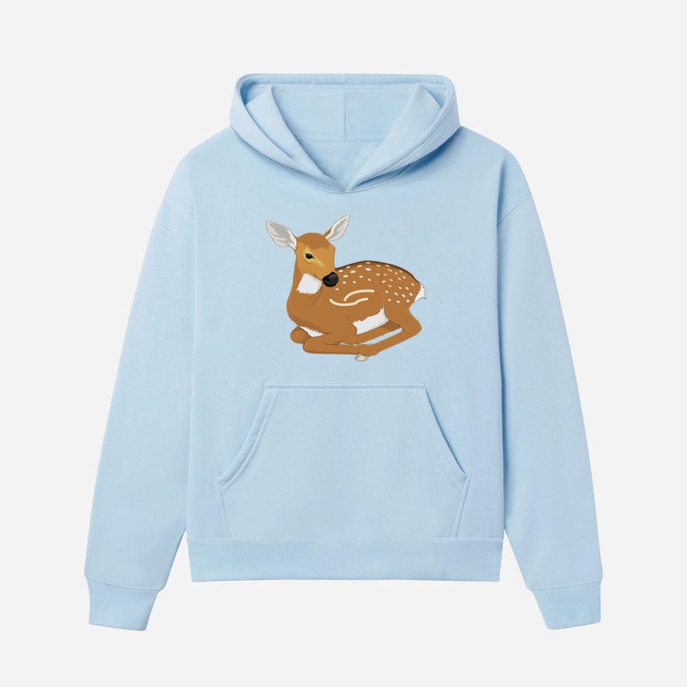 Calm Deer in Resting Pose Hoodies