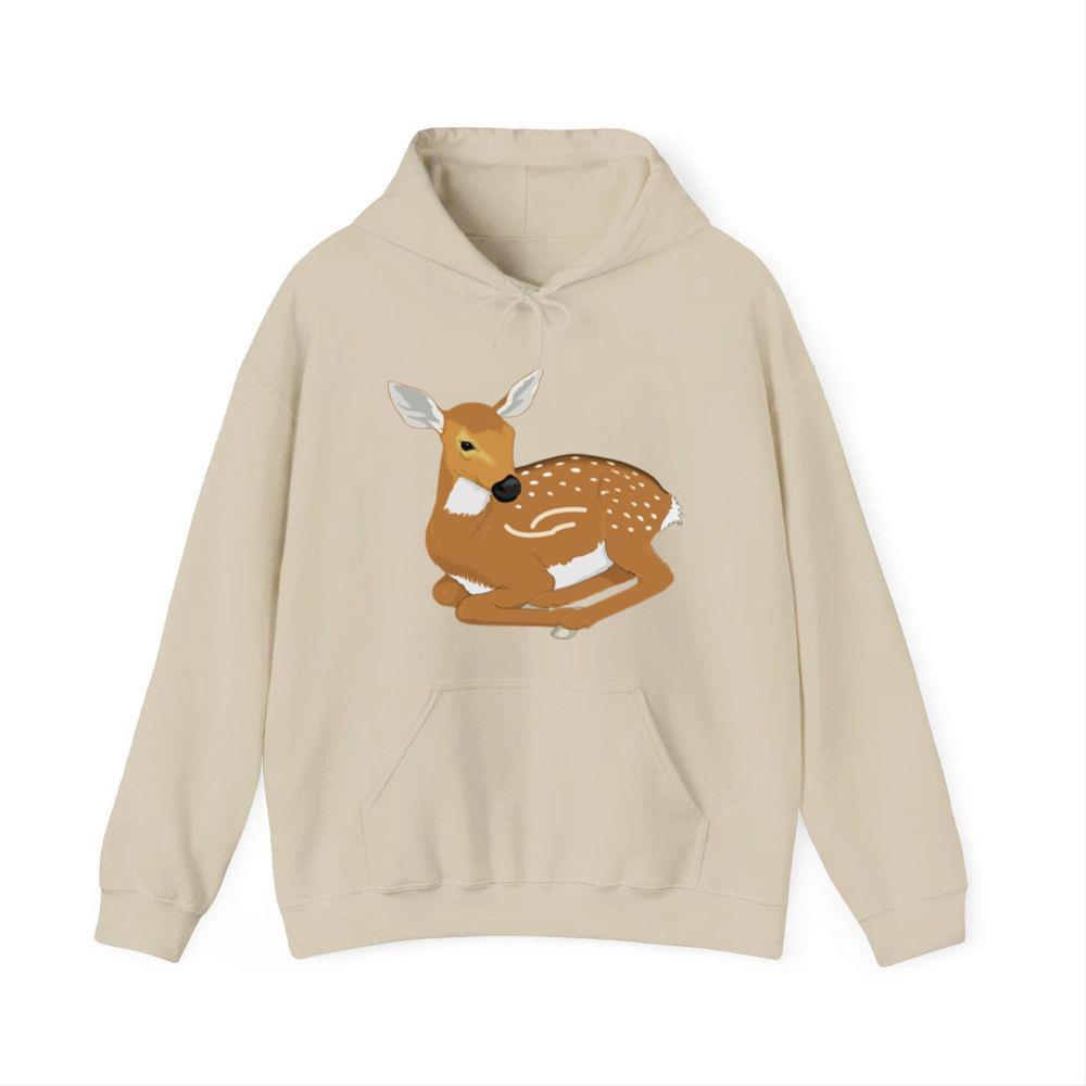 Calm Deer in Resting Pose Hoodies