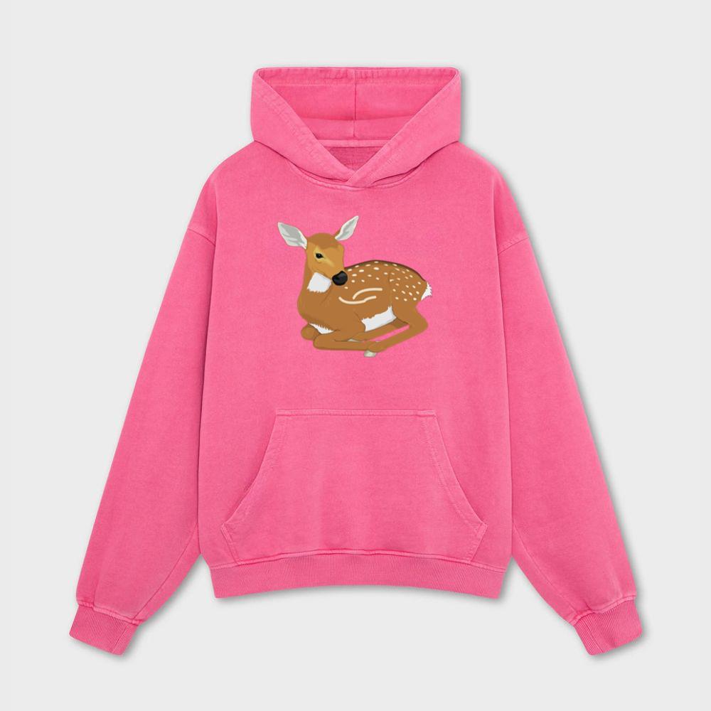Calm Deer in Resting Pose Hoodies