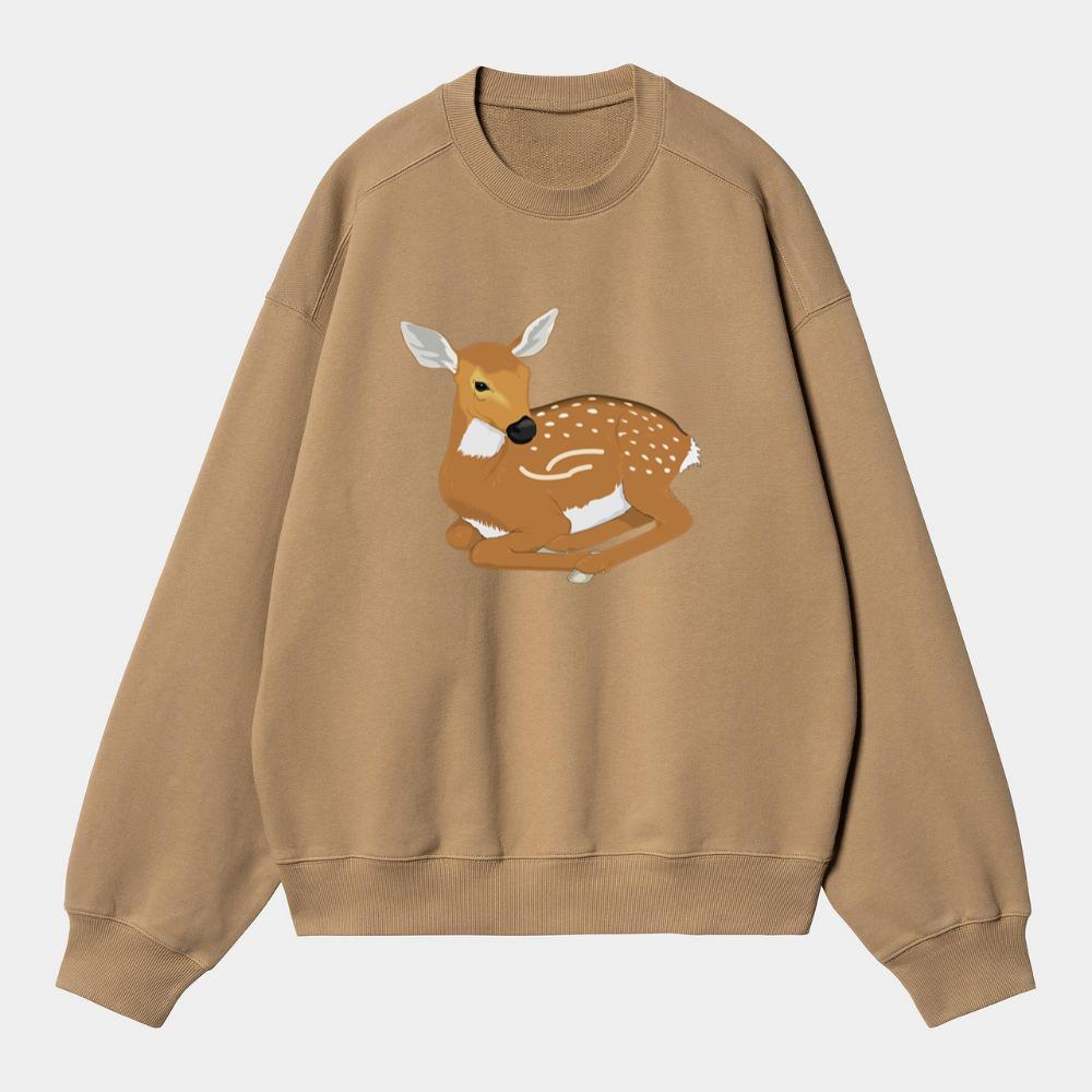 Calm Deer in Resting Pose Sweatshirt