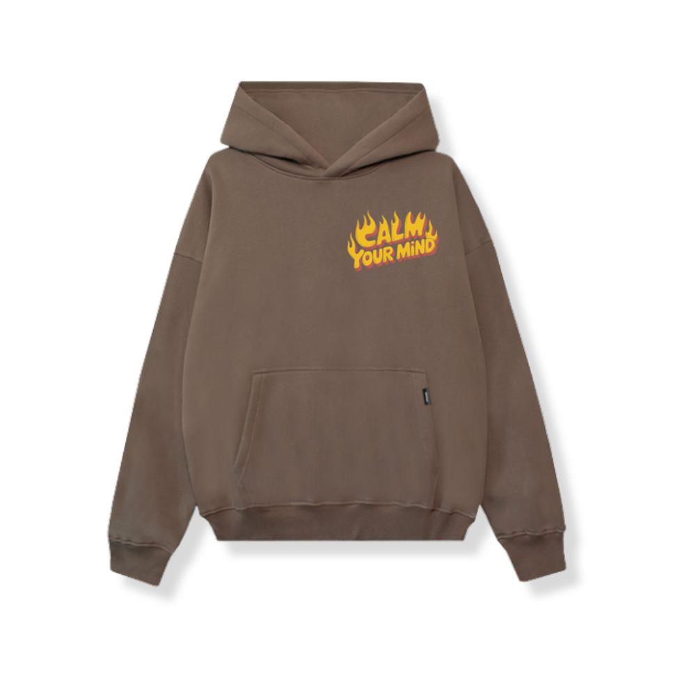 Calm Your Mind Retro Flame Text Design Hoodie - Ảnh 2