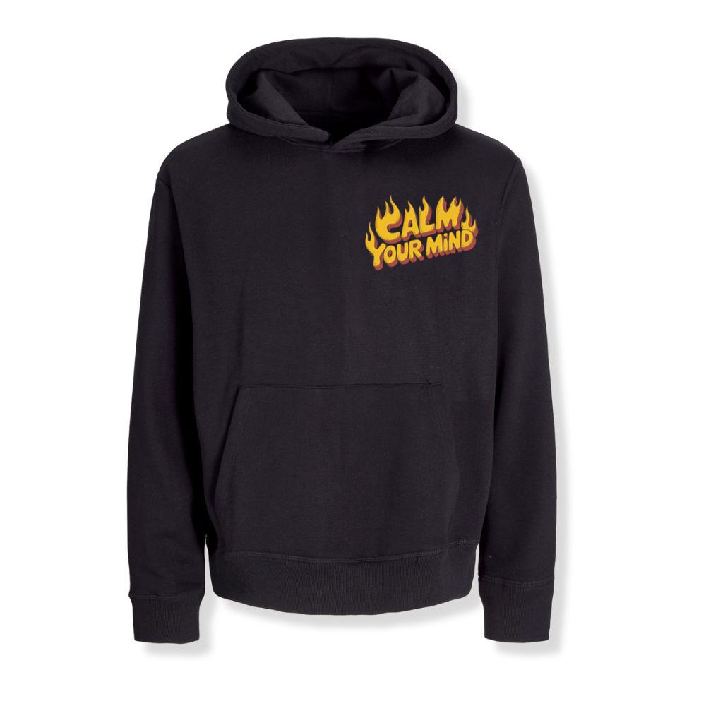 Calm Your Mind Retro Flame Text Design Hoodie Enterthefit