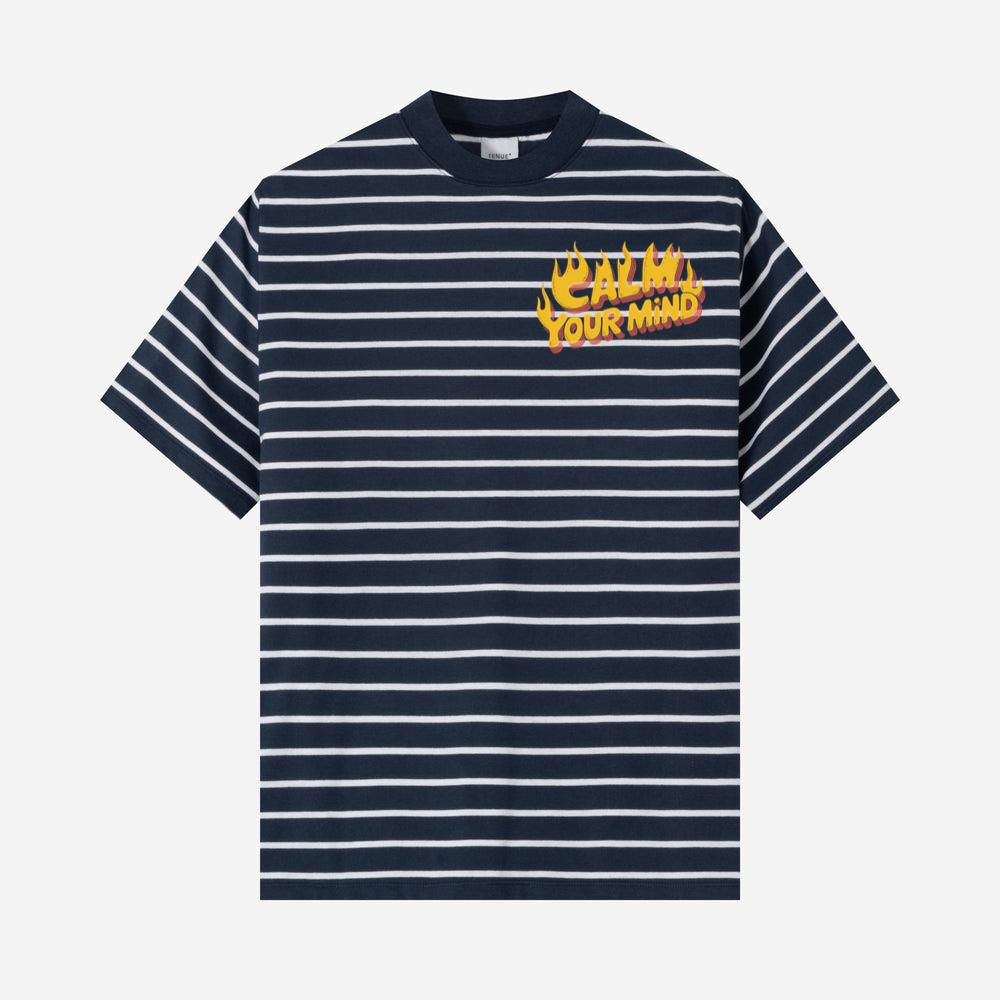 Calm Your Mind Retro Flame Text Design T-Shirts