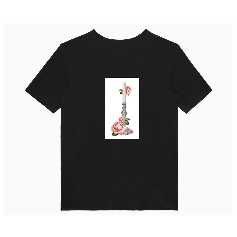 Candle and Roses in a Vintage Setting T-Shirts