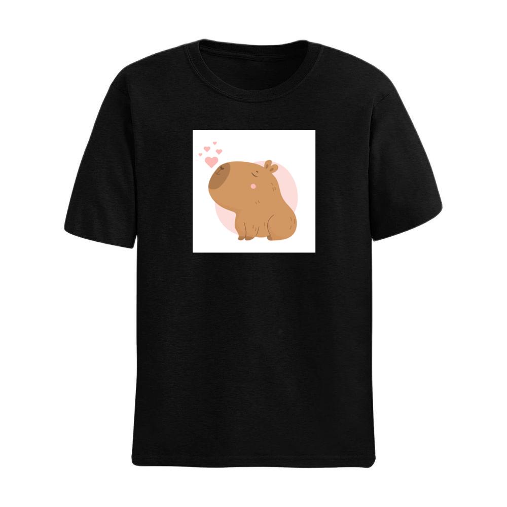 Capybara with Pink Hearts Surrounding T-Shirts