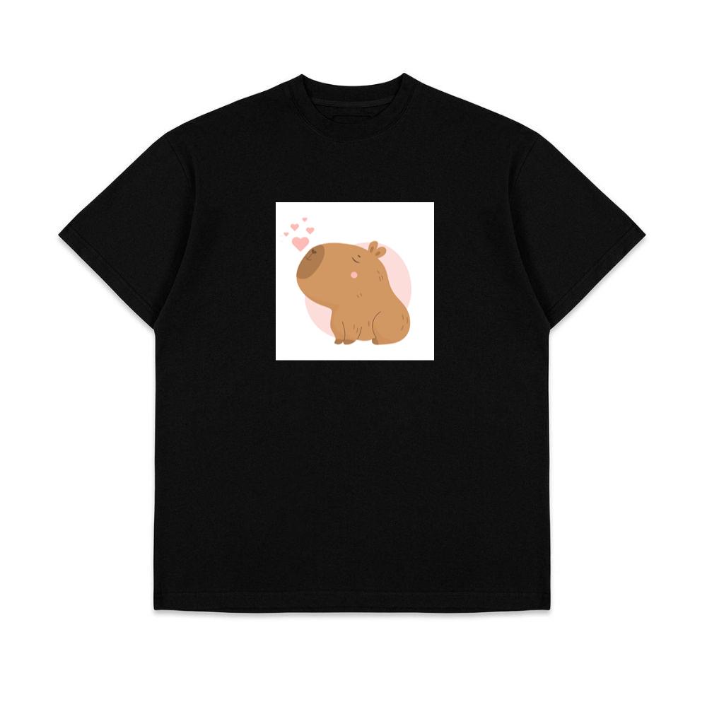 Capybara with Pink Hearts Surrounding T-Shirts