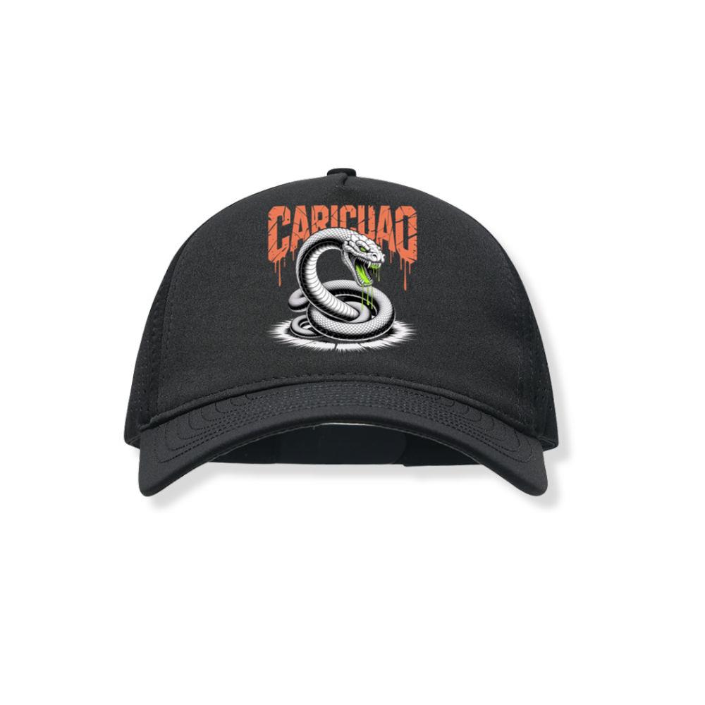Carichao Venomous Snake with Fangs and Dripping Venom Design Black Hat