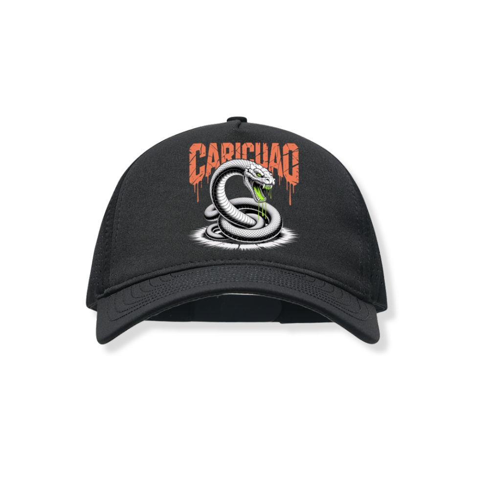 Carichao Venomous Snake with Fangs and Dripping Venom Design Black Hat
