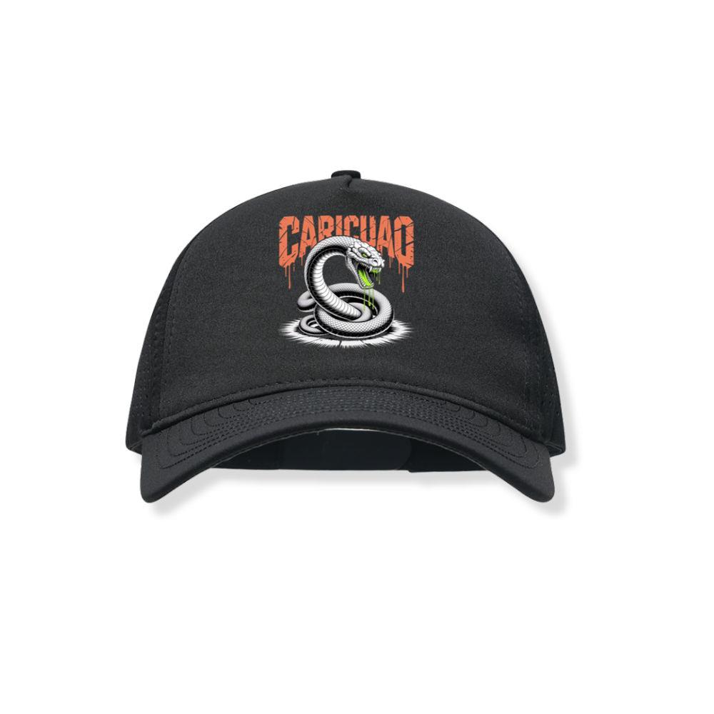 Carichao Venomous Snake with Fangs and Dripping Venom Design Black Hat