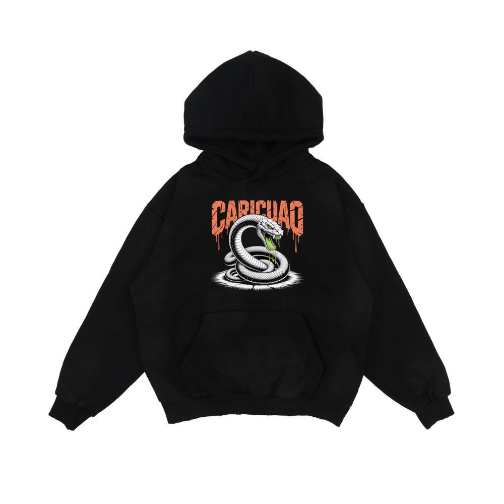 Carichao Venomous Snake with Fangs and Dripping Venom Design Hoodie