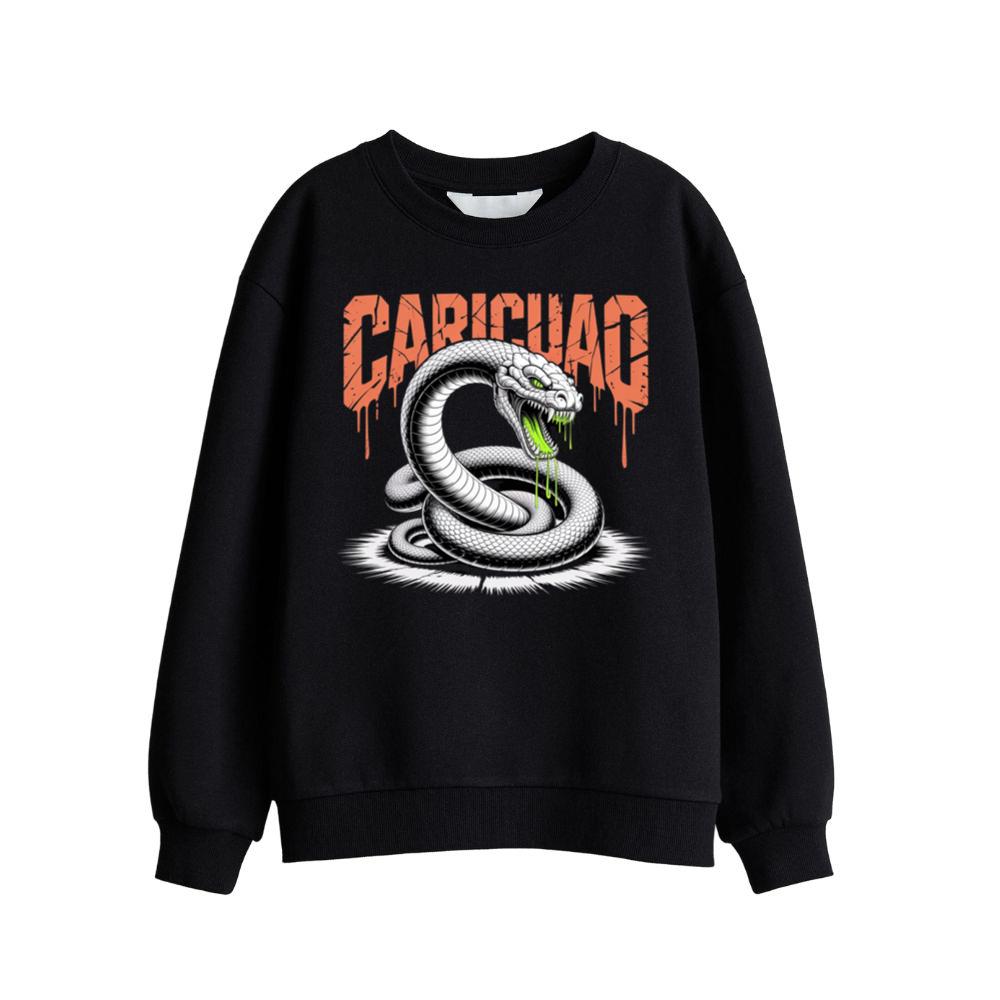 Carichao Venomous Snake with Fangs and Dripping Venom Design Sweatshirts