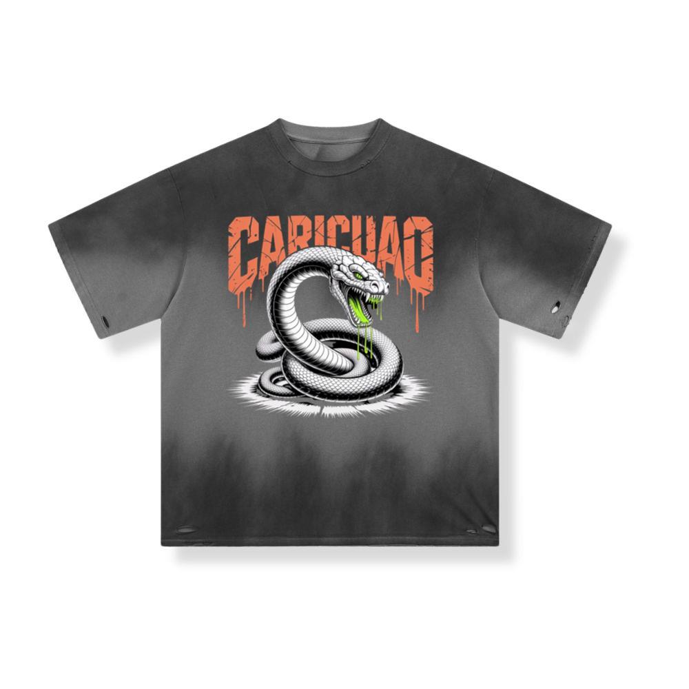 Carichao Venomous Snake with Fangs and Dripping Venom Design T-Shirt