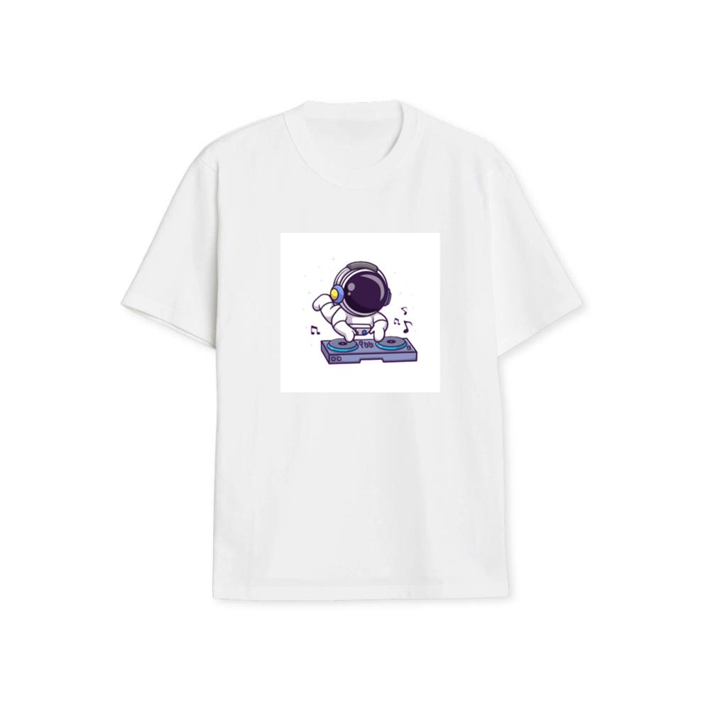 Cartoon Astronaut DJ Illustration T-Shirts