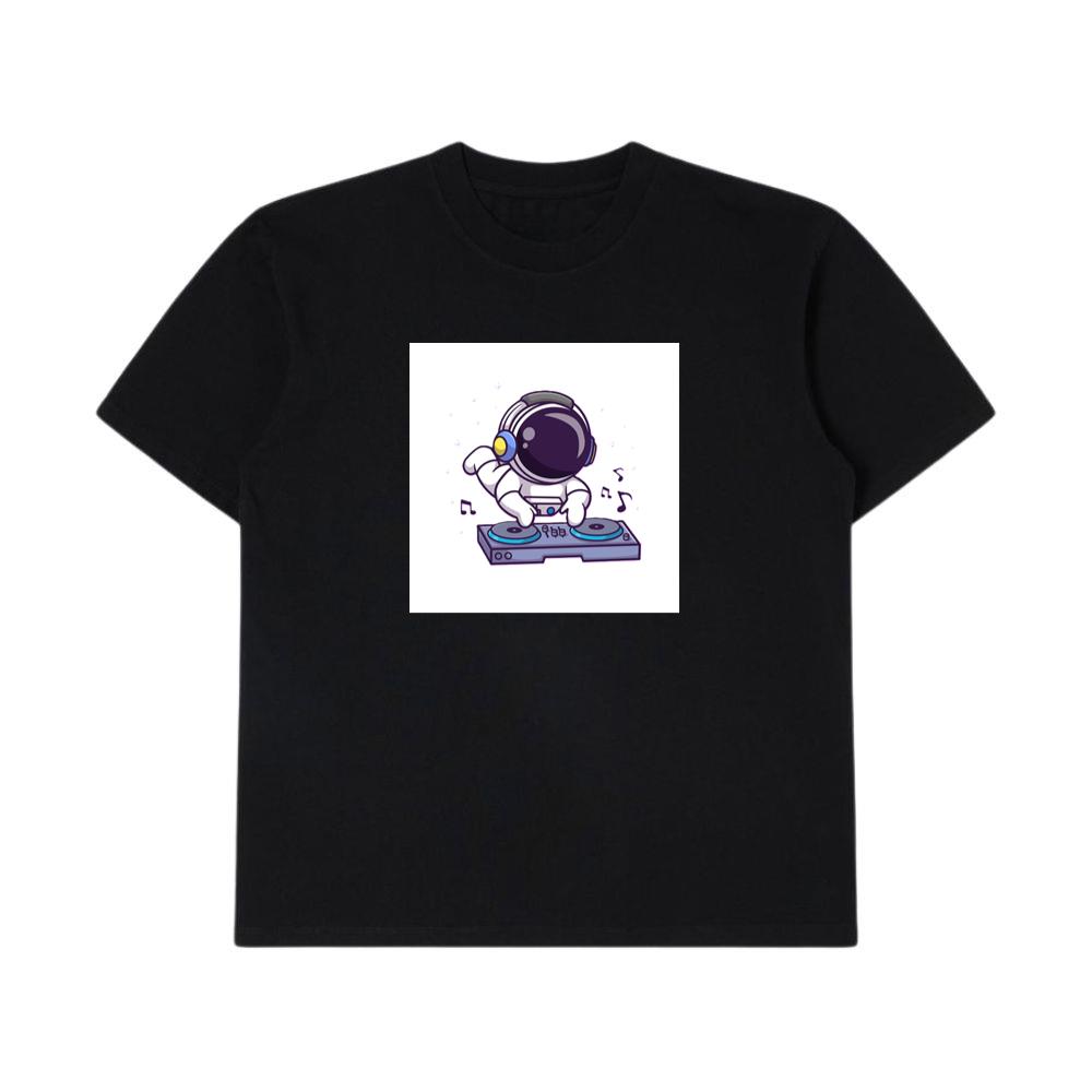 Cartoon Astronaut DJ Illustration T-Shirts