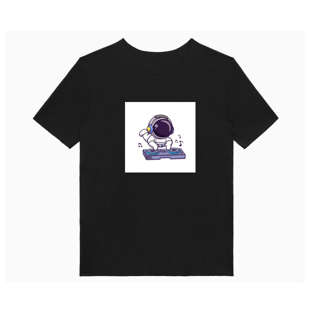 Cartoon Astronaut DJ Illustration T-Shirts