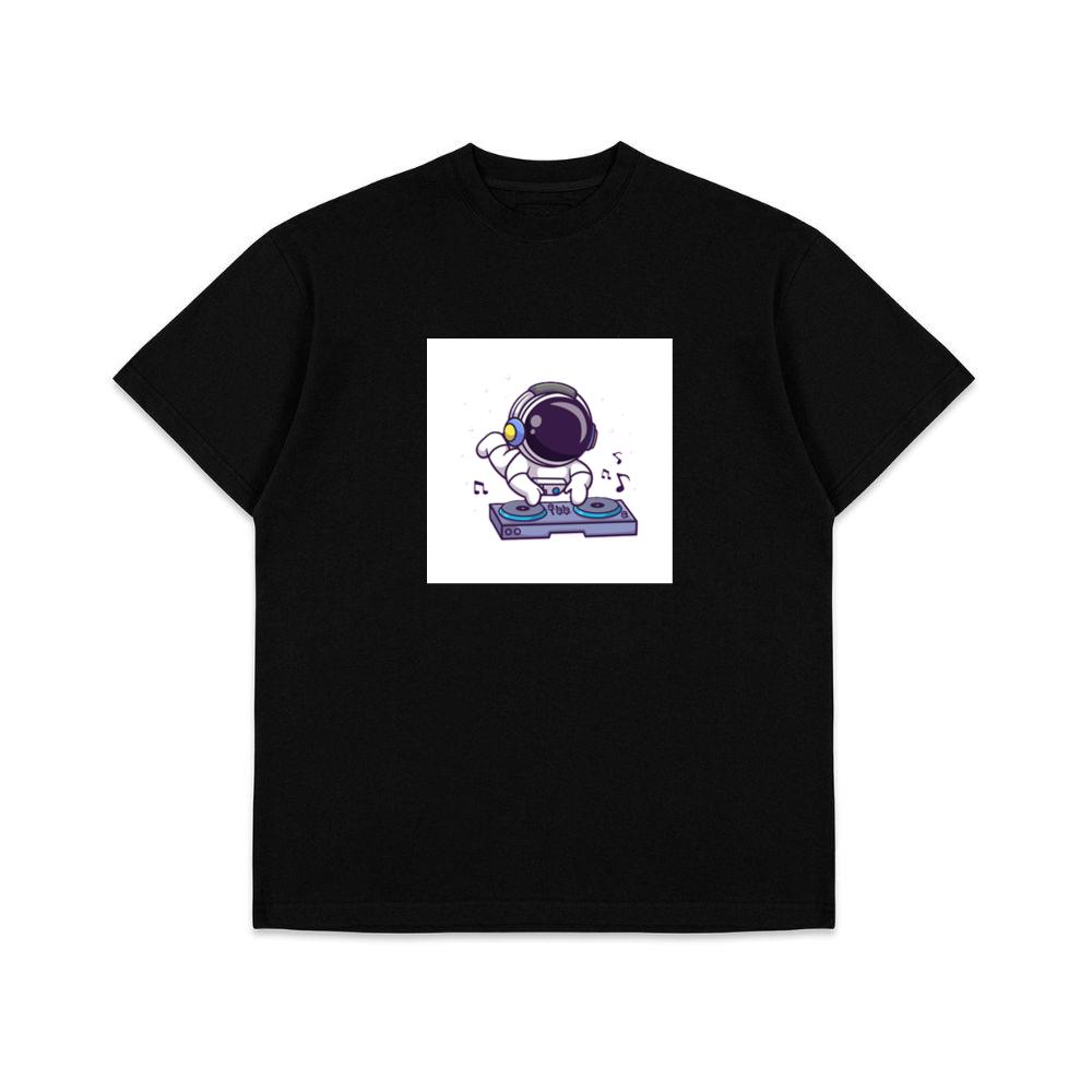 Cartoon Astronaut DJ Illustration T-Shirts