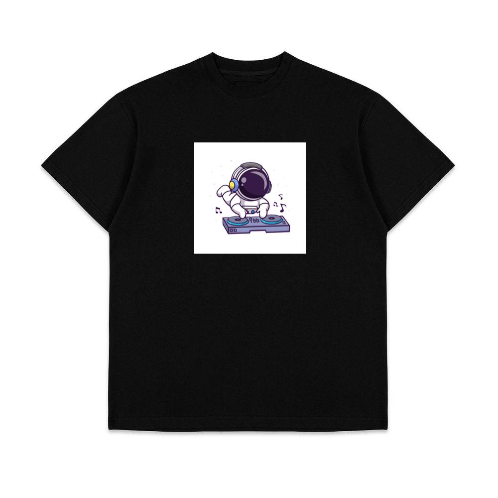 Cartoon Astronaut DJ Illustration T-Shirts