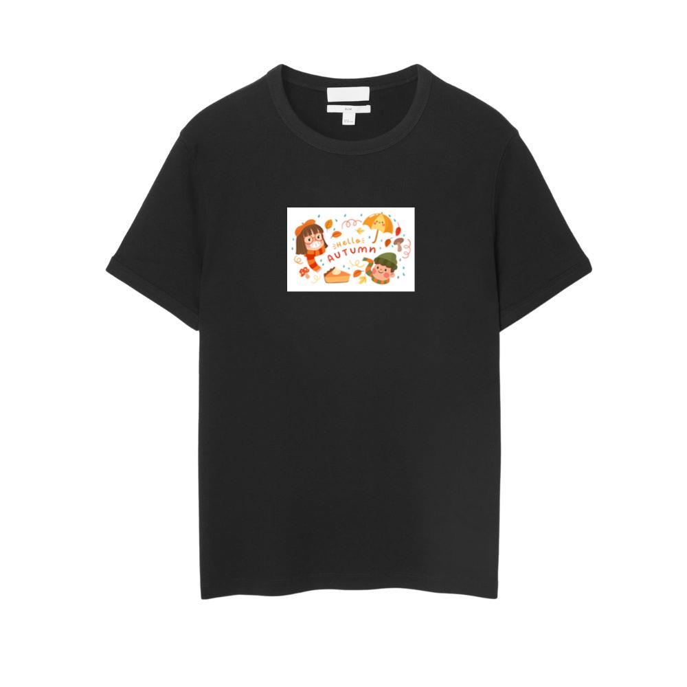 Cartoon Autumn with Leaves and Mushroom T-Shirts