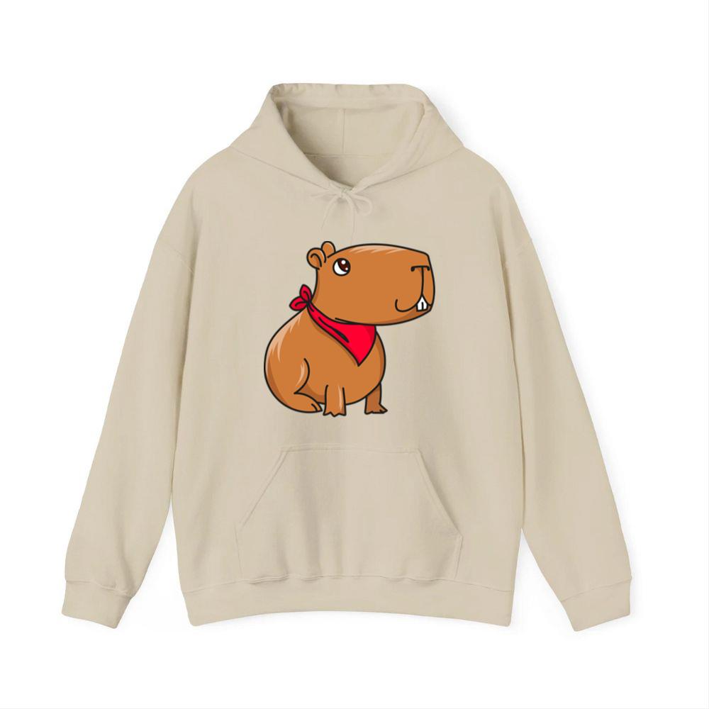 Cartoon Capybara Wearing Red Bandana Hoodies