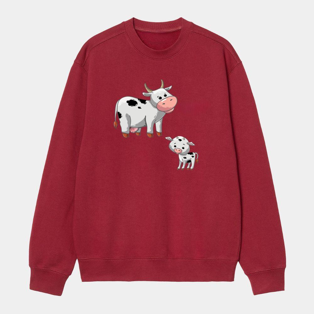 Cartoon Cow With Calf Sweatshirt