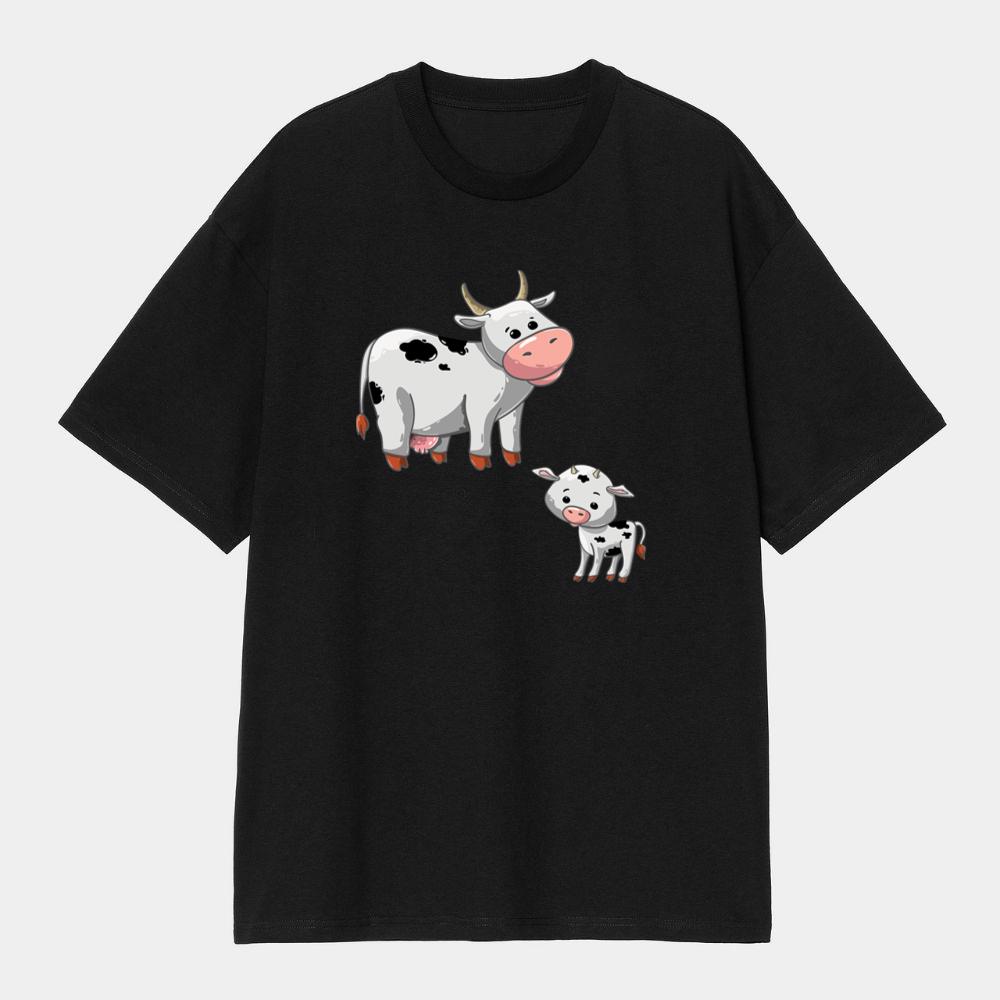 Cartoon Cow With Calf T-Shirts