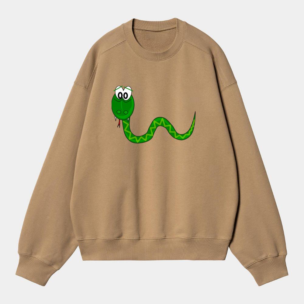 Cartoon Green Snake Sweatshirt