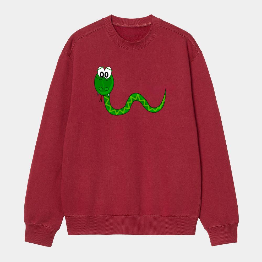 Cartoon Green Snake Sweatshirt