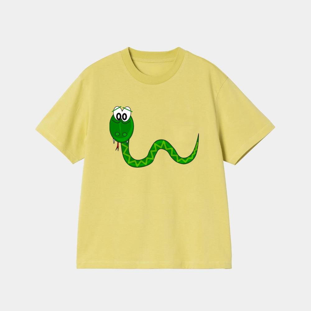 Cartoon Green Snake T-Shirt - Image 3