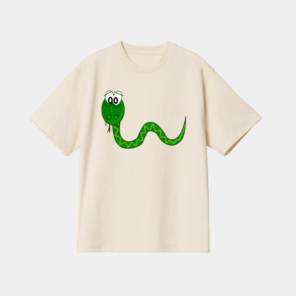 Cartoon Green Snake T-Shirt - Image 4