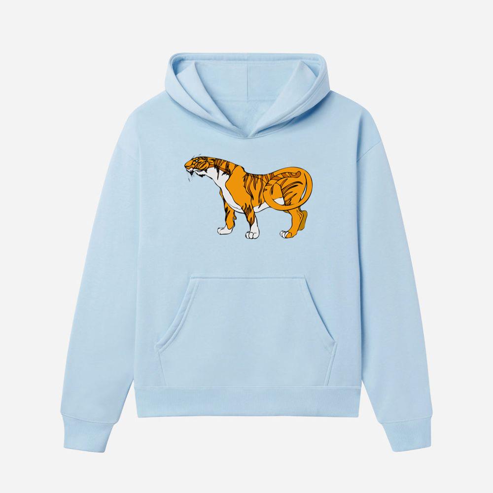 Cartoon Orange Tiger Hoodies