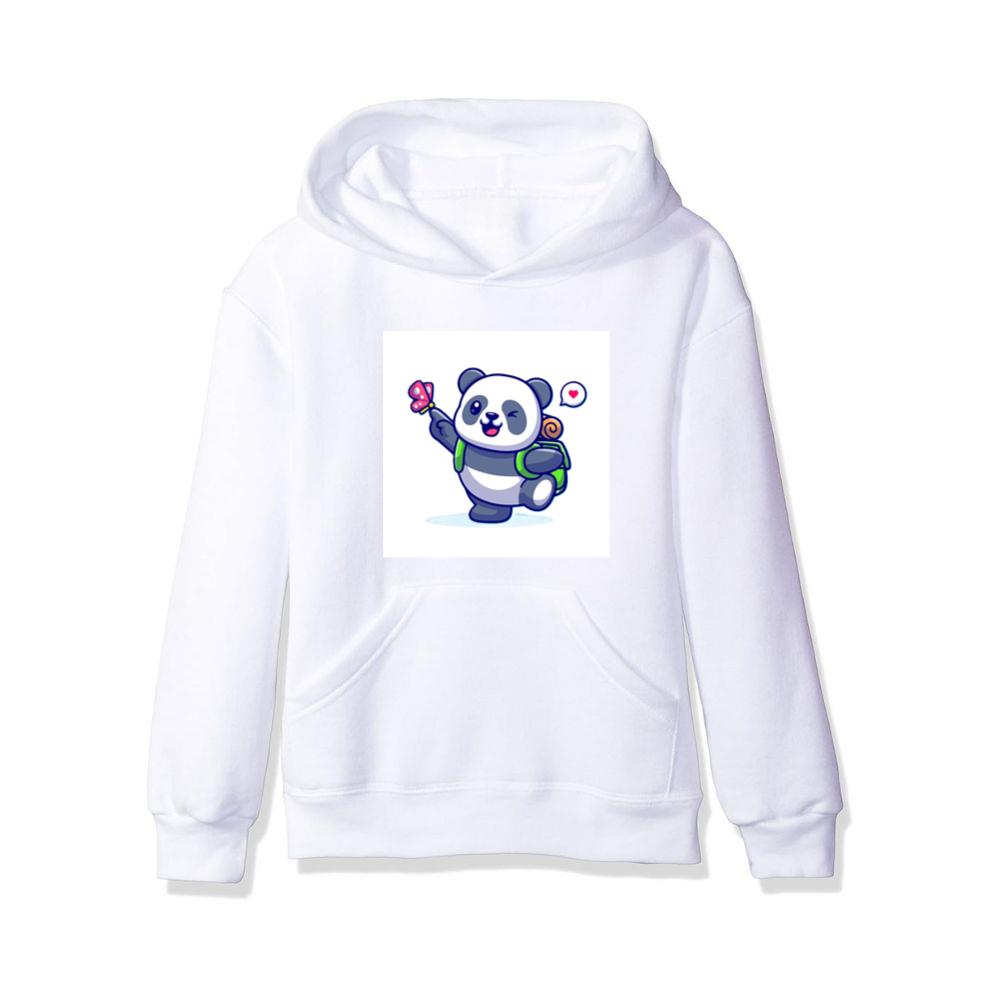Cartoon Panda with Backpack Hoodies