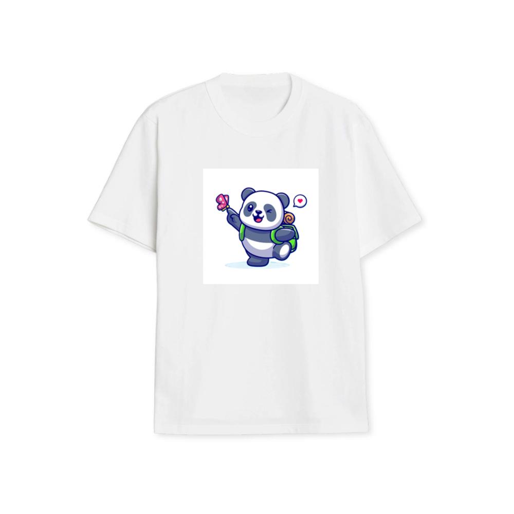 Cartoon Panda with Backpack T-Shirts