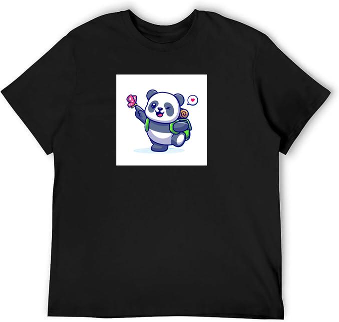 Cartoon Panda with Backpack T-Shirts