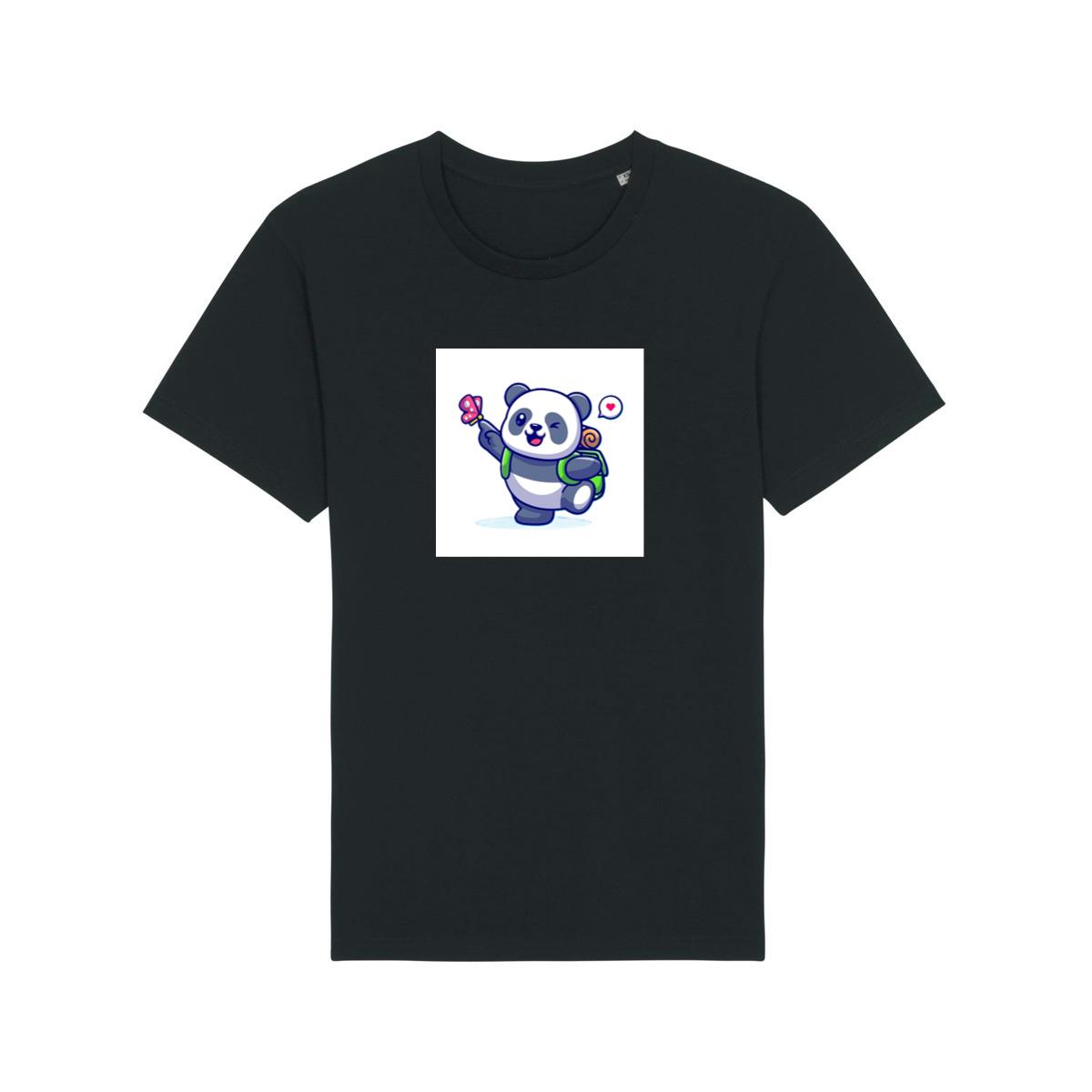 Cartoon Panda with Backpack T-Shirts